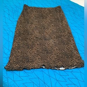EUC Womens Tweed Pencil Skirt Size 10 brown Black Leopard Print - #294‎